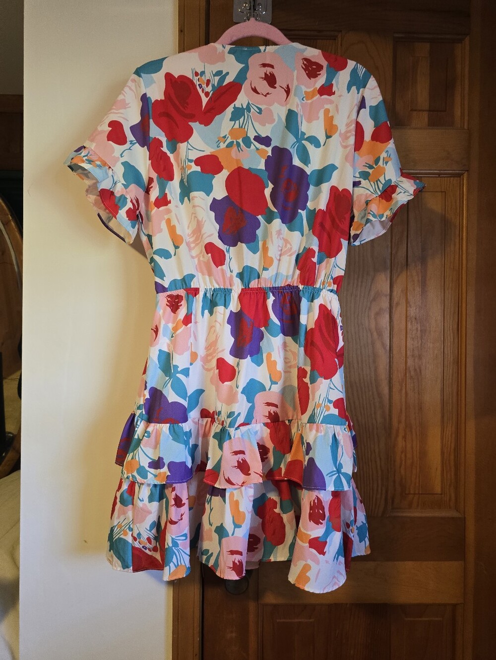 Hello Molly Multi-Color Floral Tie-Front Ruffle Mini Dress - Picture 13 of 16